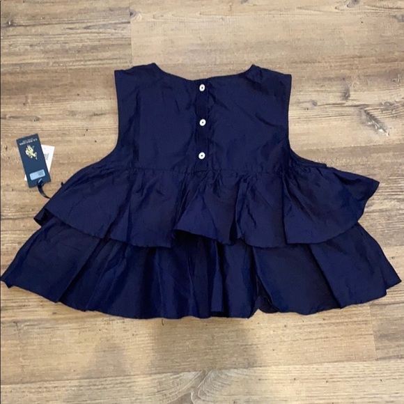 U.S. Polo Assn. Navy Layered Ruffled Crop Top M - Picture 6 of 6
